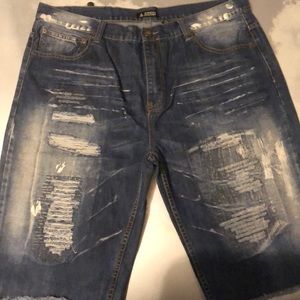 All Access Short Jeans; stressed, blue